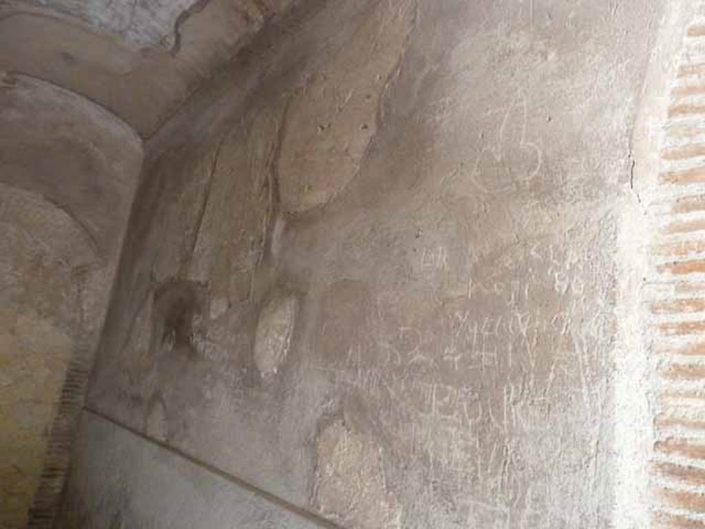 VI.8, Herculaneum. May 2010. North wall of corridor, on the south side of the waiting room.